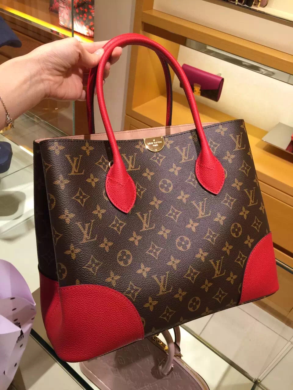 Authentic Louis Vuitton Monogram Flandrin Bag M41596 Cherry